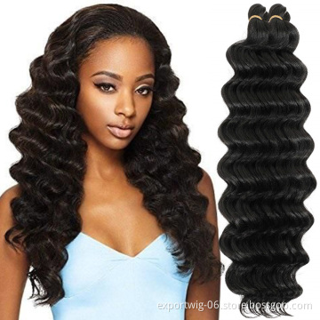 Deep Wave Twists Crochet Hair Extensions Ombre Color Synthetic Fiber 20inches Natural Deep Curly Braiding Hair Attachments